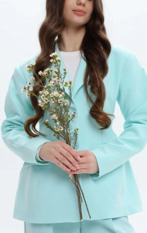 Жакет приталений бірюзовий