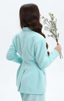 Жакет приталений бірюзовий