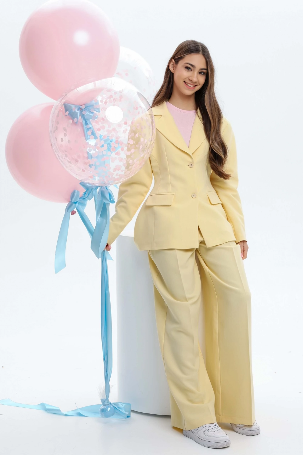 Брюки-палаццо класичні світло-жовті