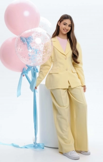 Брюки-палаццо класичні світло-жовті