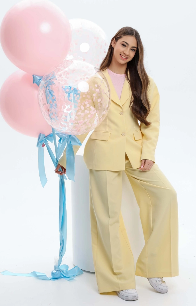 Брюки-палаццо класичні світло-жовті