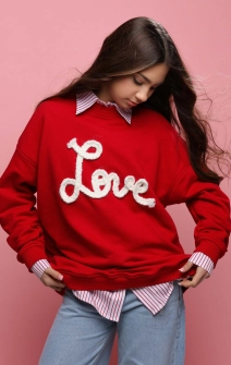 Світшот червоний з написом LOVE