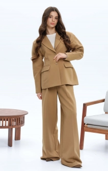 Брюки-палаццо классические миндальные