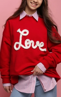 Світшот червоний з написом LOVE