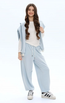 Джогеры широкие голубые