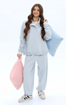 Джогеры широкие голубые