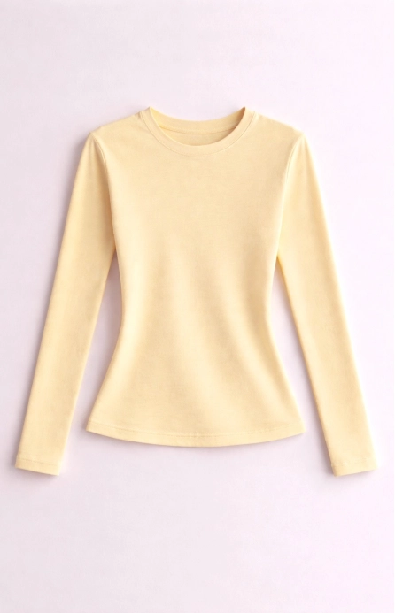 Базовий лонгслів світло-жовтий Базовий лонгслів світло-жовтий