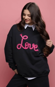 Світшот графітовий з написом LOVE