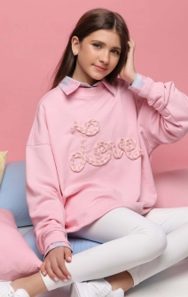 Свитшот розовый с надписью LOVE
