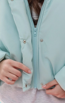 Куртка-бомбер з капюшоном бірюзова