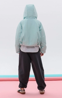 Куртка-бомбер з капюшоном бірюзова