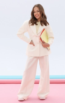 Брюки-палаццо классические молочные