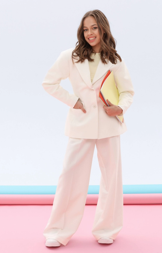 Брюки-палаццо классические молочные