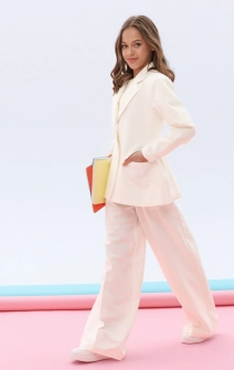 Брюки-палаццо классические молочные