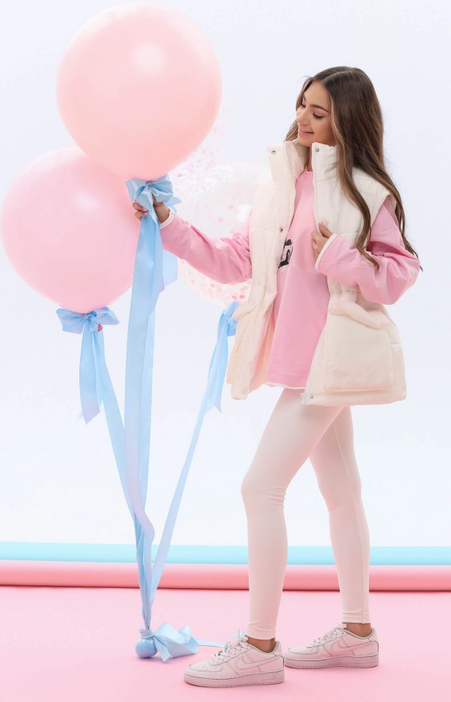 Лонгслів подовжений рожевий рожеве авто