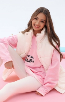 Лонгслів подовжений рожевий рожеве авто