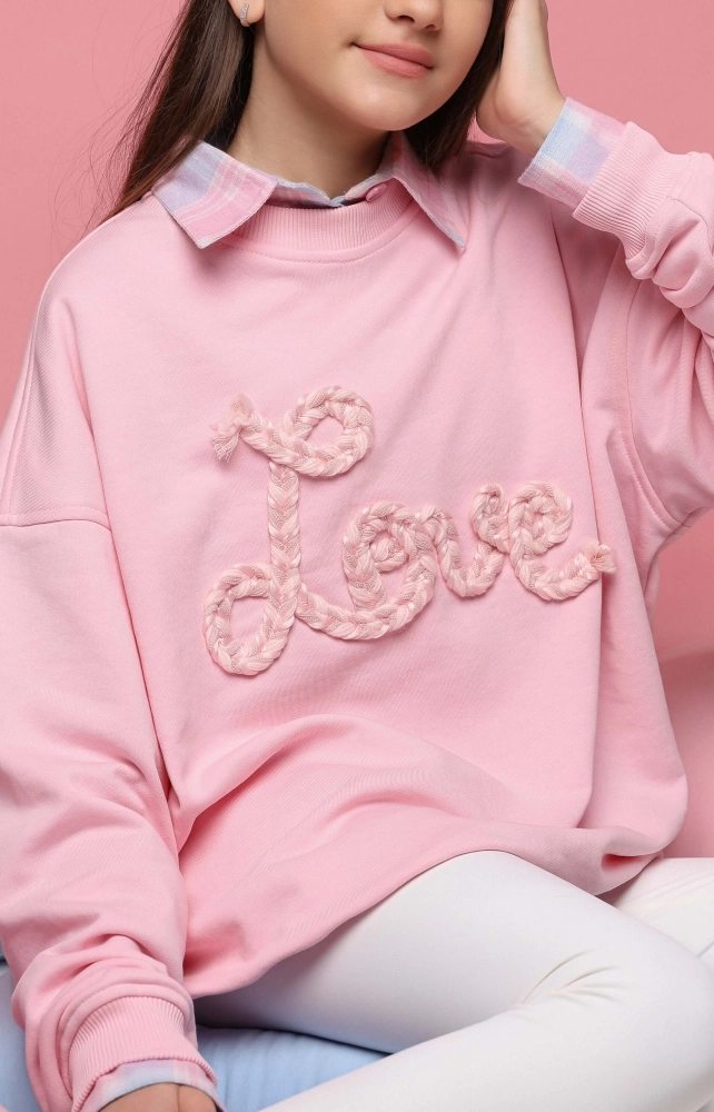 Свитшот розовый с надписью LOVE