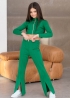 Костюм зі штанями-кльош і коротким топом яскраво-зелений