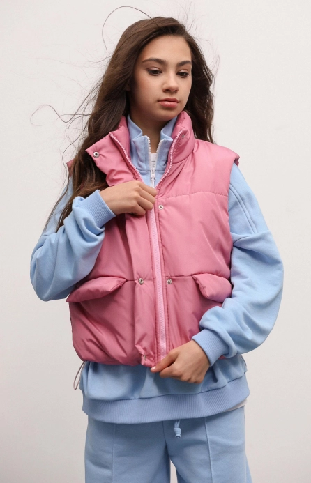 Жилет стьобаний рожевий