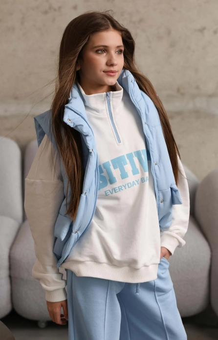 Жилет стьобаний блакитний