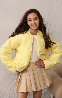 Спідниця-шорти у складку котонова бежева