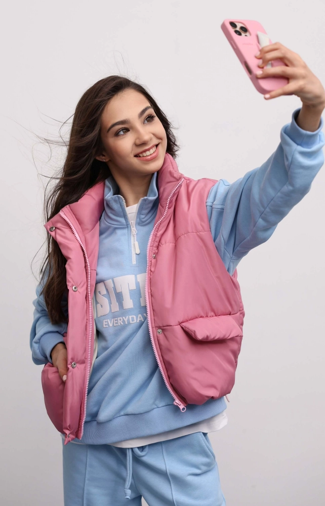 Жилет стьобаний рожевий