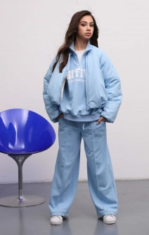 Бомбер короткий утеплений блакитний