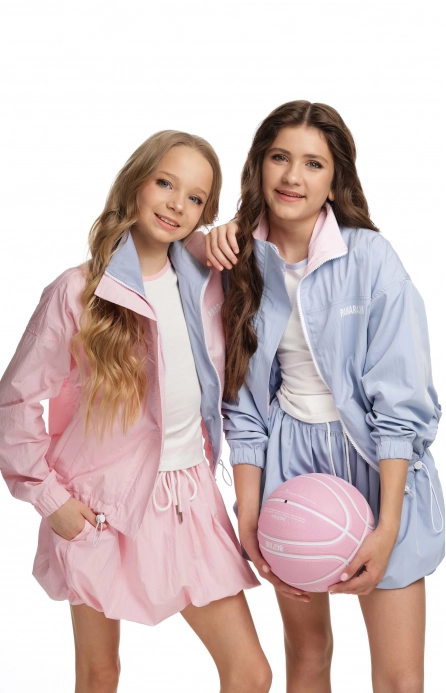 Бомбер тонкий жатий рожевий