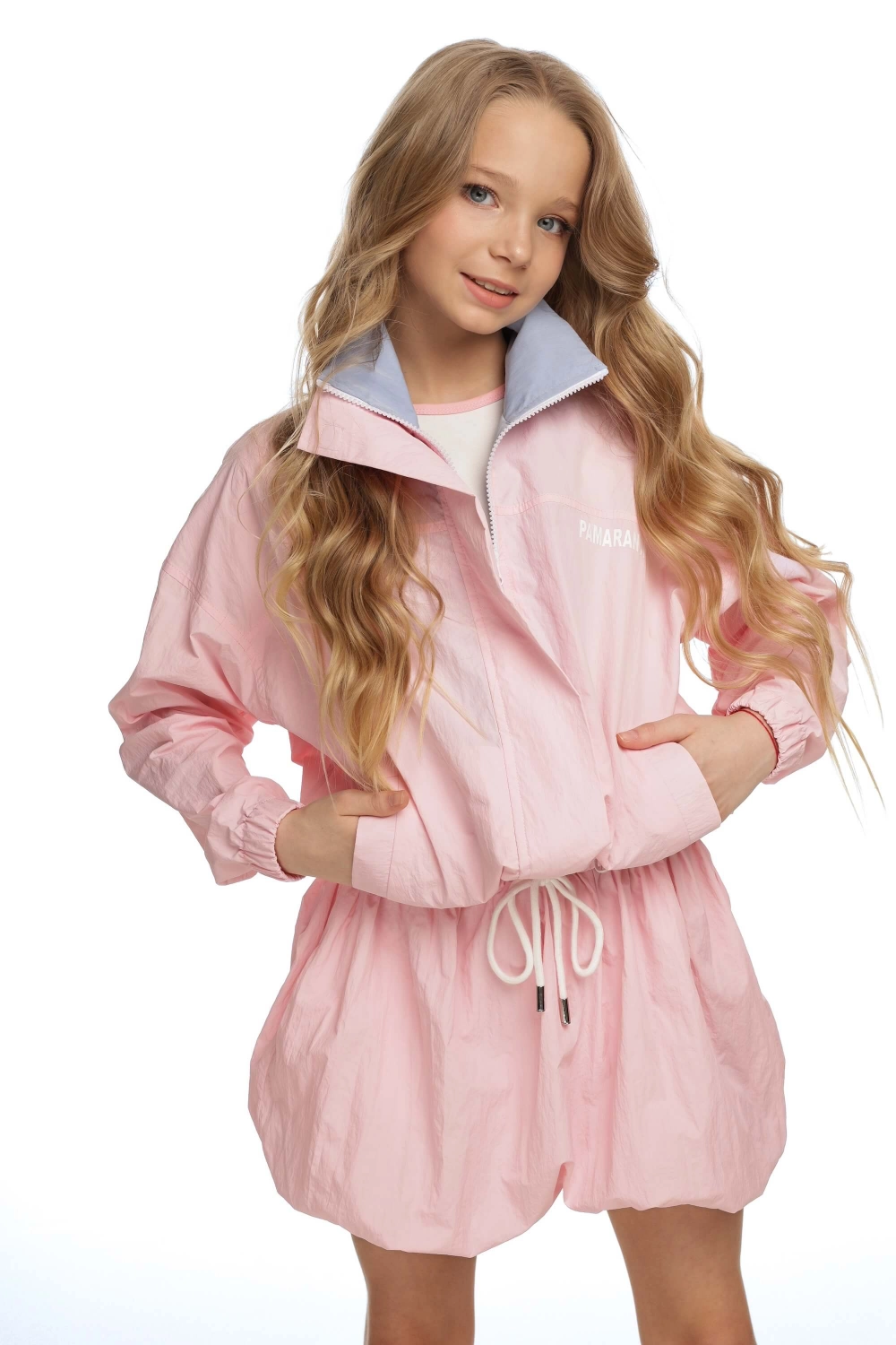 Бомбер тонкий жатий рожевий