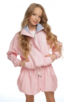 Бомбер тонкий жатий рожевий