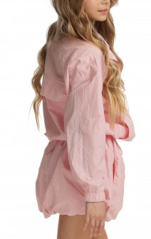 Бомбер тонкий жатий рожевий