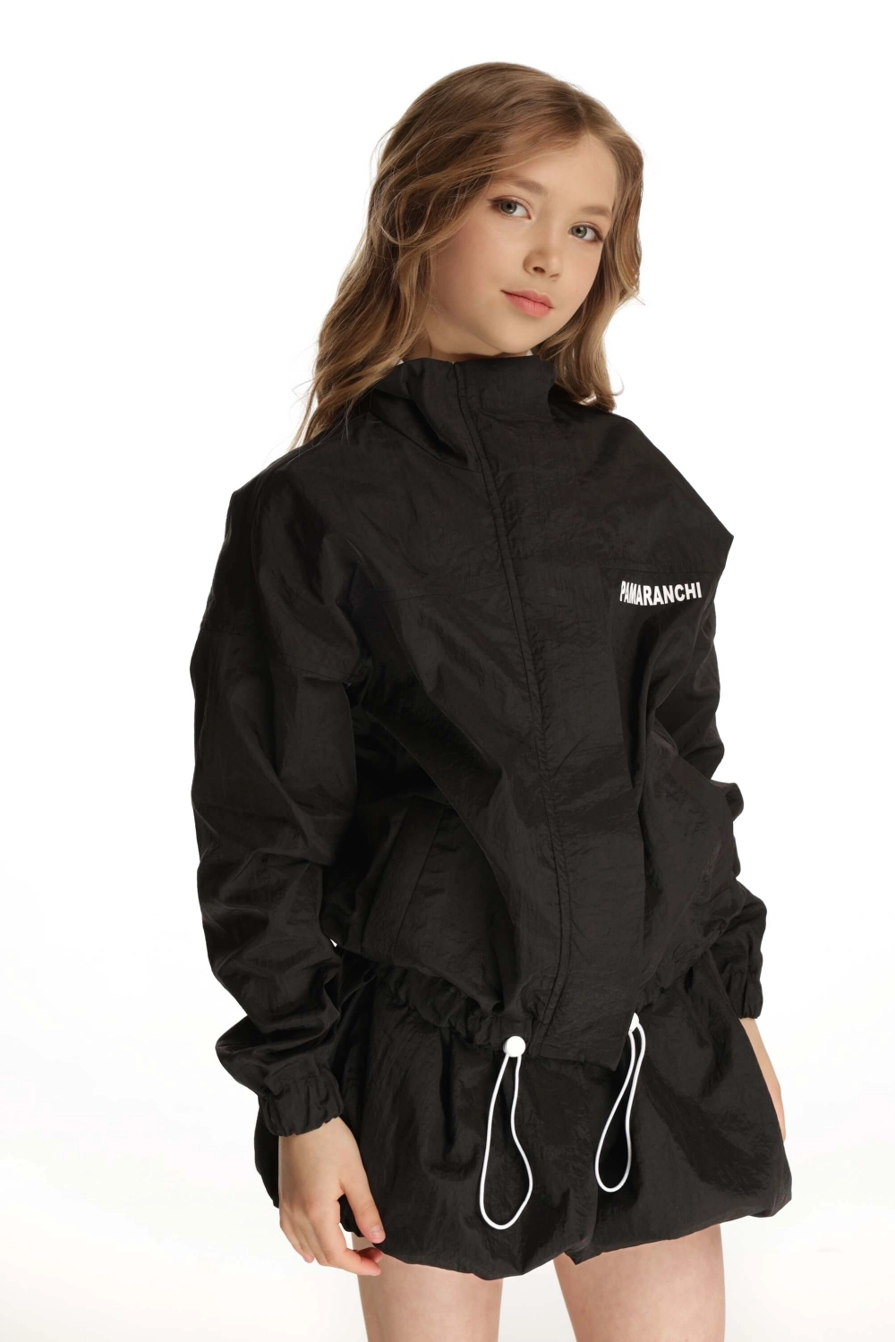 Бомбер тонкий жатий чорний