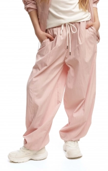 Штаны-алладины жатые пудровые