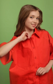 Сорочка котонова помаранчева