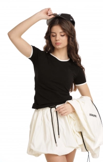 Юбка-баллон жатая молочная