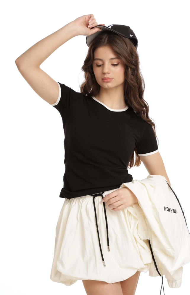 Юбка-баллон жатая молочная