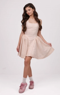 Корсетна сукня з пишною спідницею персикова