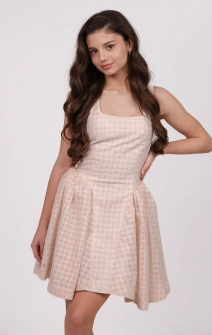 Корсетна сукня з пишною спідницею персикова