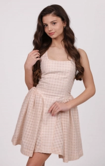 Корсетна сукня з пишною спідницею персикова