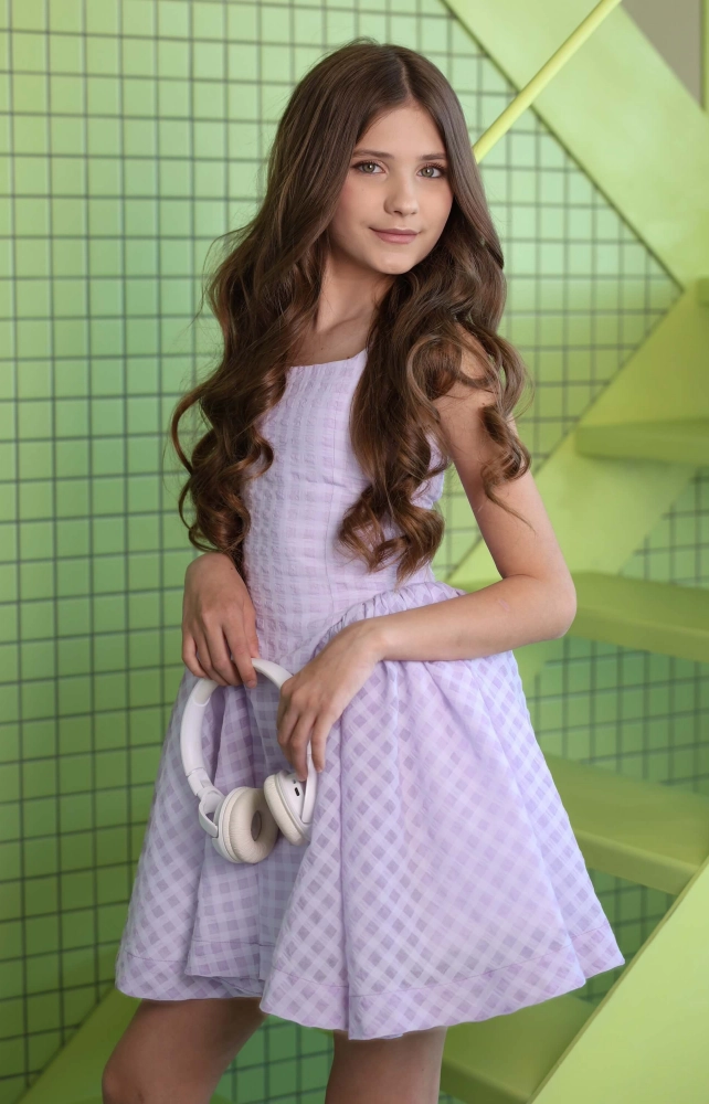 Корсетна сукня з пишною спідницею лавандова