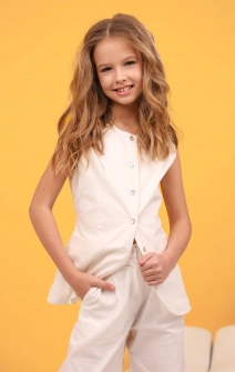 Лляні штани молочні