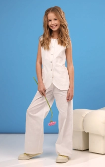 Лляні штани молочні